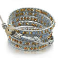 Hot venda acessórios jóias multi wrap pulseira pulseira de couro de cristal